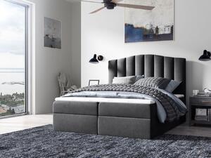 Kontinentálna posteľ LUCIA - 120x200, čierna + topper ZDARMA