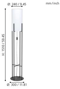 Eglo 43141 - Stojacia lampa GLASTONBURY 1xE27/60W/230V