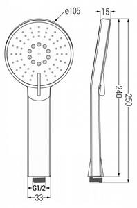 Ručná sprcha 3-funkčná MEXEN R-40 čierna