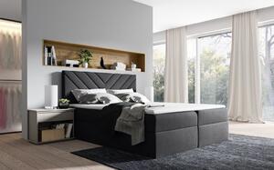 Kontinentálna posteľ IVANA 6 - 160x200, čierna + topper ZDARMA