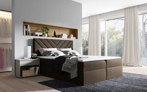 Kontinentálna posteľ IVANA 6 - 140x200, hnedá + topper ZDARMA