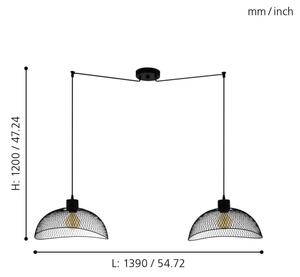 Eglo 43306 - Luster na lanku POMPEYA 2xE27/60W/230V pavúk