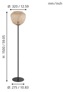 Eglo 43264 - Stojacia lampa DEMBLEBY 1xE27/40W/230V