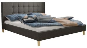 Čalúnená posteľ bez matraca 180x200 cm NEWARK - sivá