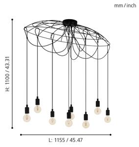 Eglo 43322 - Luster na lanku HOGSMILL 8xE27/40W/230V