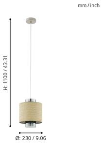 Eglo 43393 - Luster na lanku MEDIOUNA 1xE27/40W/230V
