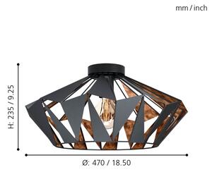 Eglo 43399 - Stropné svietidlo CARLTON 6 1xE27/60W/230V