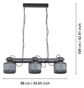 Eglo 43447 - Luster na reťazi TURROCK 3xE27/28W/230V