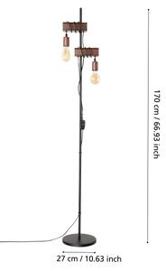 Eglo 43526 - Stojacia lampa TOWNSHEND 2xE27/10W/230V