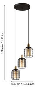 Eglo 43499 - Luster na lanku CHISLE 3xE27/40W/230V