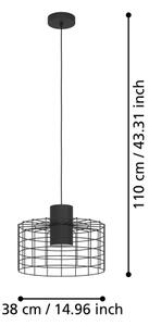 Eglo 43627 - Luster na lanku MILLIGAN 1xE27/40W/230V pr. 38 cm čierna