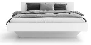 Levitujúca posteľ 160x200 vyrobená z bielej nábytkovej dosky DM2