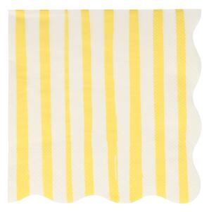Papierové obrúsky v súprave 16 ks Yellow Stripe – Meri Meri