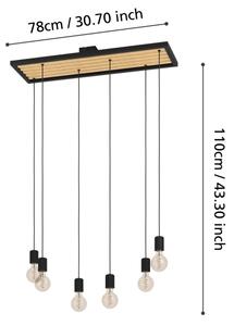 Eglo 43725 - Luster na lanku CONSETT 6xE27/40W/230V