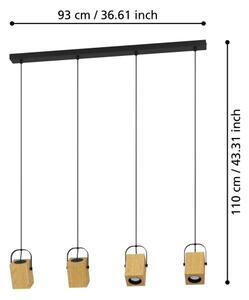 Eglo 43748 - LED Luster na lanku AYLES 4xGU10/3W/230V