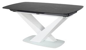 Jedálenský stôl COSSANU 2 čierny mramor/biela