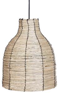 Závesná lampa prírodná tienidlo z morskej trávy čierna kovová objímka na žiarovku boho stropné svietidlo obývačka spálňa