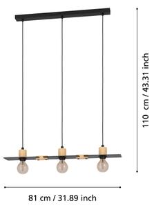 Eglo 43752 - Luster na lanku BRAMERTON 3xE27/40W/230V