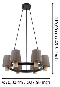 Eglo 43781 - Luster na lanku EDALE 6xE27/40W/230V