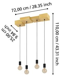 Eglo 43799 - Luster na lanku HALKIN 4xE27/40W/230V