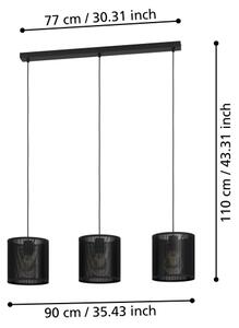 Eglo 43796 - Luster na lanku MANBY 3xE27/40W/230V