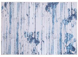 Koberec modrý a béžový z polyesteru 160 x 230 cm abstraktný vzor pogumovaná spodná vrstva
