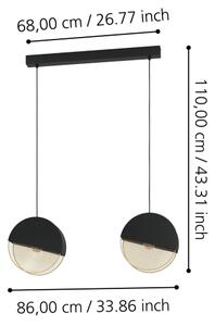 Eglo 43812 - Luster na lanku MUMBLES 2xE27/40W/230V