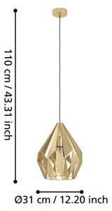 Eglo 43814 - Luster na lanku CARLTON 1xE27/60W/230V pr. 31 cm