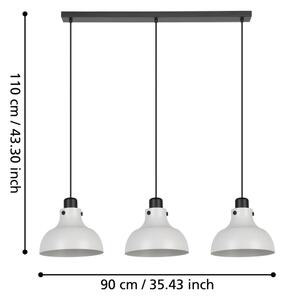 Eglo 43826 - Luster na lanku MATLOCK 3xE27/40W/230V