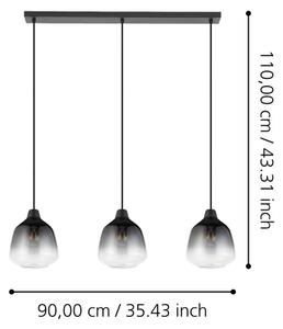 Eglo 43822 - Luster na lanku SEDBERGH 3xE27/40W/230V