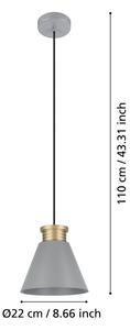 Eglo 43838 - Luster na lanku TWICKEN 1xE27/40W/230V
