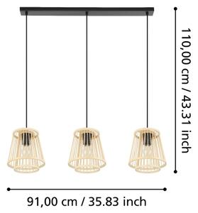 Eglo 43853 - Luster na lanku HYKEHAM 3xE27/40W/230V