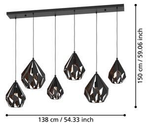 Eglo 43846 - Luster na lanku CARLTON 6xE27/40W/230V