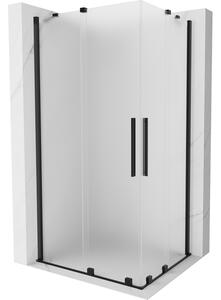 Mexen Velar Duo, sprchový kút s posuvnými dverami 90 x 80 cm, 8mm sklo námraza, čierna matná, 871-090-080-32-70
