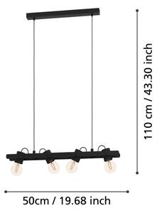 Eglo 43848 - Luster na lanku PLIMSOLL 4xE27/15W/230V