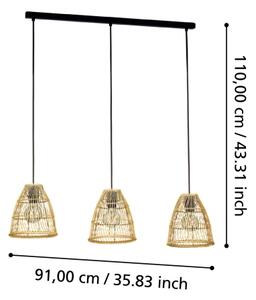 Eglo 43867 - Luster na lanku AYESGARTH 3xE27/40W/230V