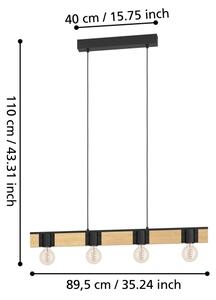 Eglo 43902 - Luster na lanku BAILRIGG 4xE27/40W/230V