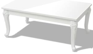 Konferenčný stolík, 100x60x42 cm, vysoko-lesklý, biely