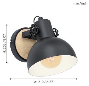 Eglo 44057 - Nástenné svietidlo LUBENHAM 1xE27/28W/230V