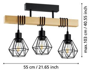 Eglo 44074 - Prisadený luster TOWNSHEND 3xE27/60W/230V