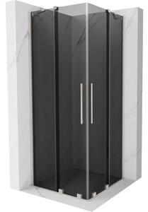Mexen Velar Duo, sprchový kút s posuvnými dverami 80 x 80 cm, 8mm šedé sklo, brúsená oceľ, 871-080-080-42-97