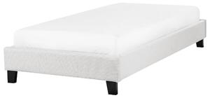 Posteľ čalúnená svetlosivá 90 x 200 cm rám postele s roštom bez čela spálňa moderný minimalistický štýl