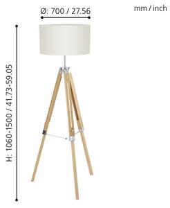 Eglo 44114 - Stojacia lampa LANTADA 1xE27/60W/230V