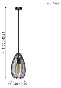 Eglo 49141 - Luster na lanku CLEVEDON 1xE27/60W/230V
