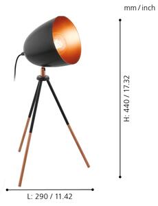 Eglo 49385 - Stolná lampa CHESTER 1xE27/60W/230V