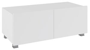 TV stolík 100 cm CHEMUNG - biely / lesklý biely