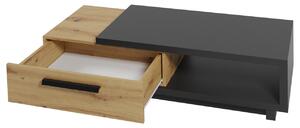 Konferenčný stolík 120 cm DELAWARE - dub artisan / matný čierny