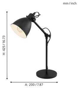 Eglo 49469 - Stolná lampa PRIDDY 1xE27/40W/230V