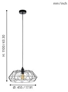 Eglo 49487 - Luster CARLTON 2 1xE27/60W/230V