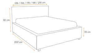 Jednolôžková posteľ TIBOR - 120x200, šedá